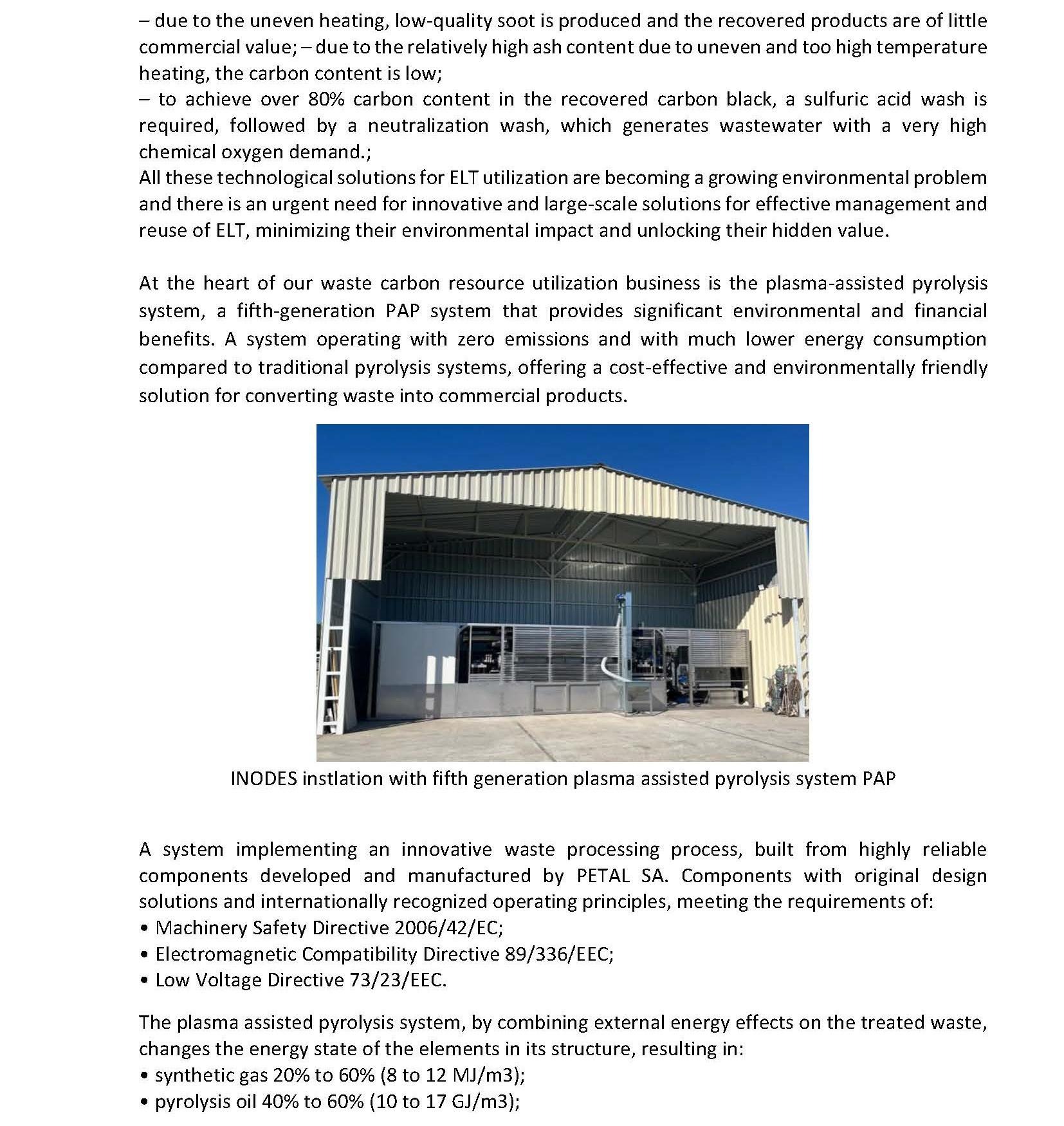 INODES Energy recovery flow: Continuous catalytic recovery scheme for synthetic gas and high-yield pyrolysis oil.
